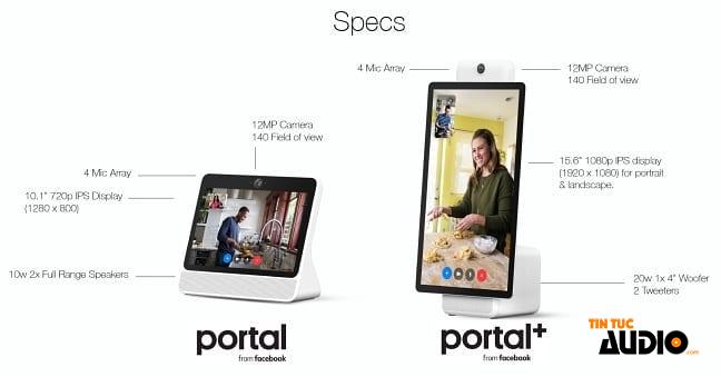 Portal, Portal Plus, tintucaudio, loa thông minh, smart speaker, facebook