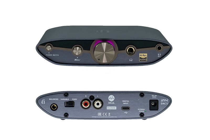 Mặt trước và mặt sau của iFi Zen DAC V3